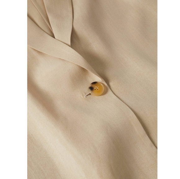 Mango 100% Lyocell Blazer Khaki Tan Women's US Small - Picture 7 of 15